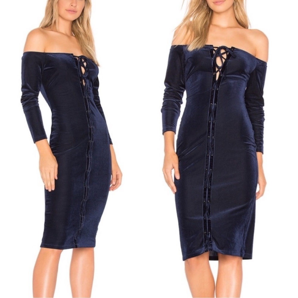 Privacy Please midi velvet dress S